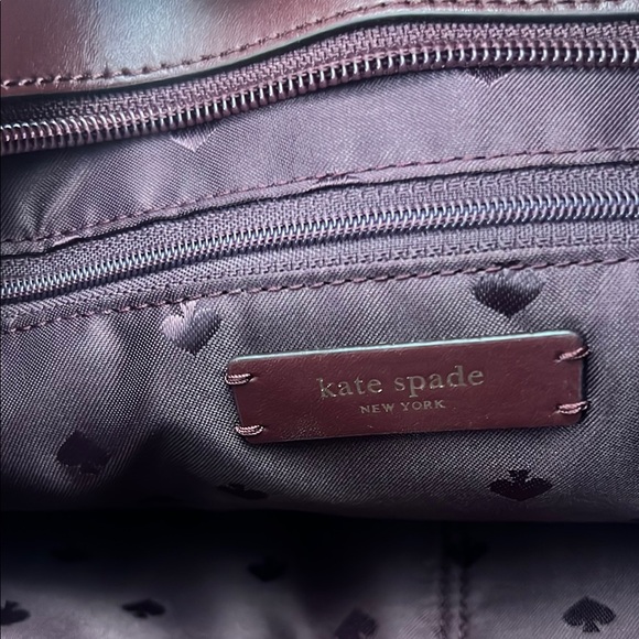 Kate Spade “NWT” Cranberry-Cherrywood Medium Leather Tote with Structured Design - Picture 3 of 5